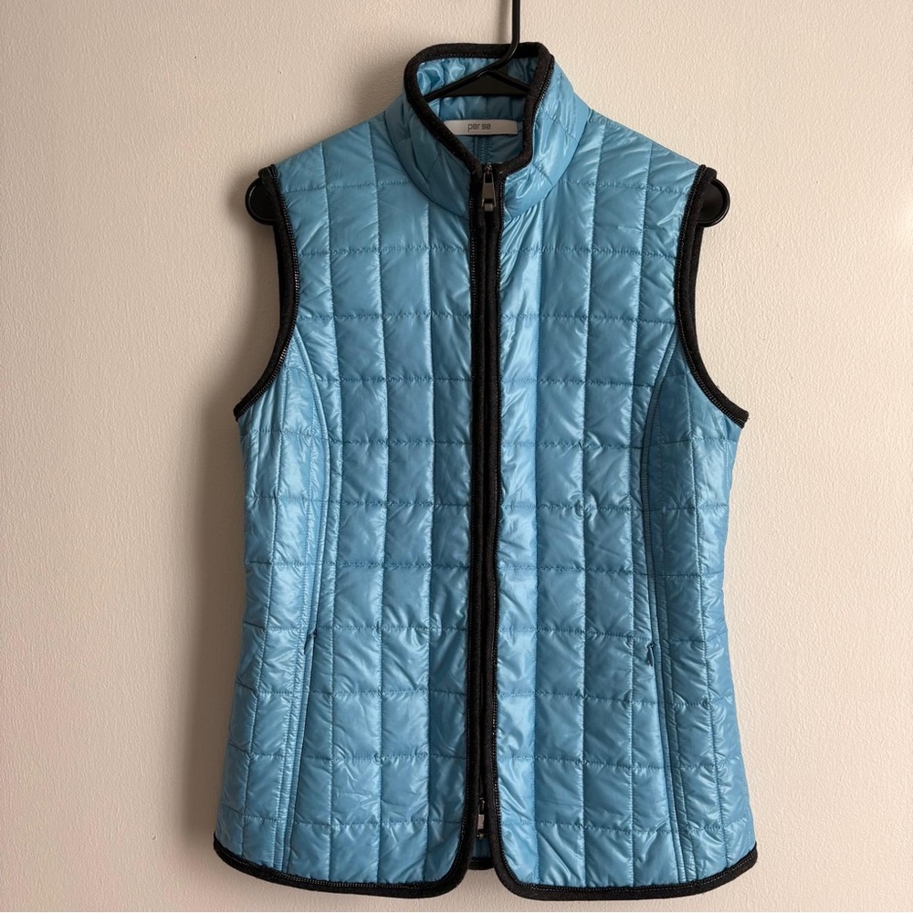 Per Se Light Blue Quilted Vest